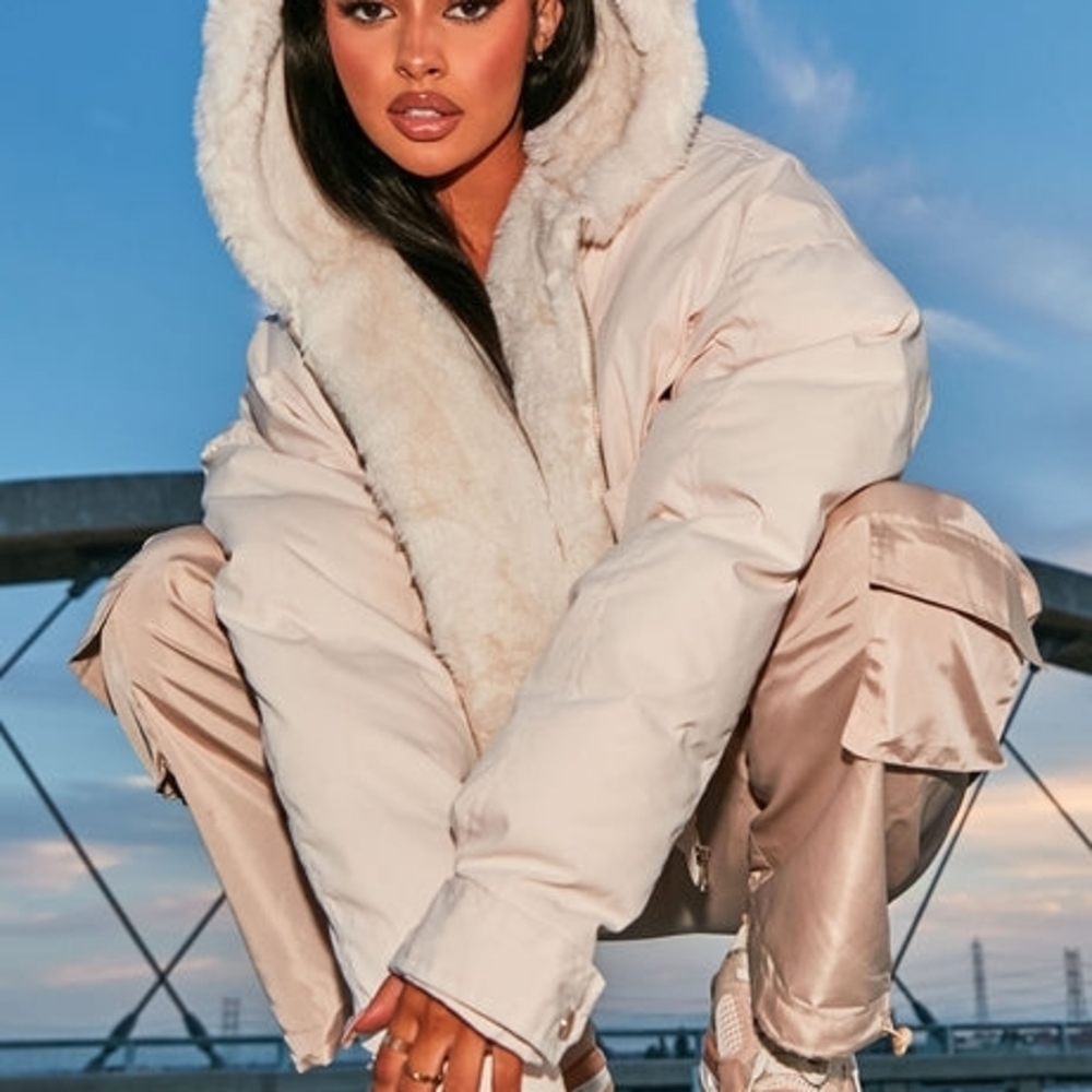New Without Tag Fashion Nova Cream Puffer Jacket